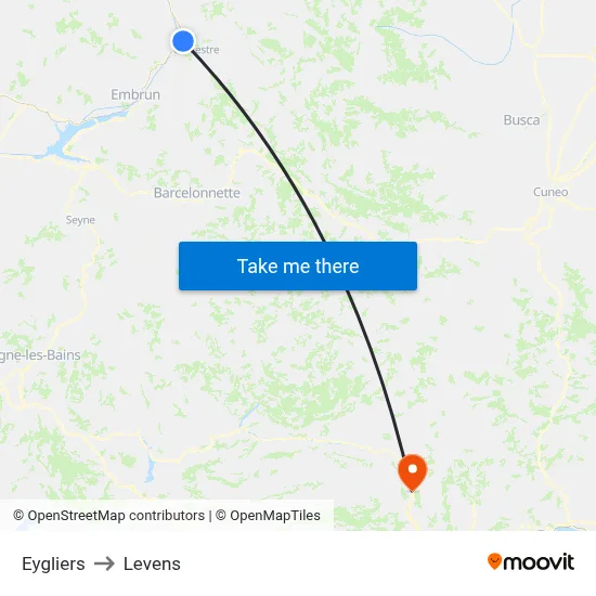 Eygliers to Levens map