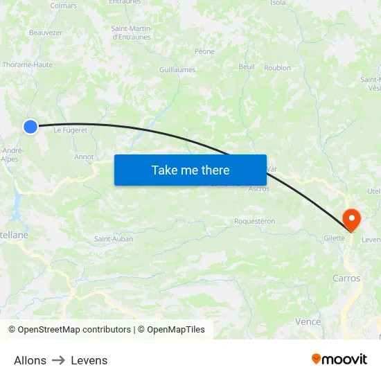 Allons to Levens map