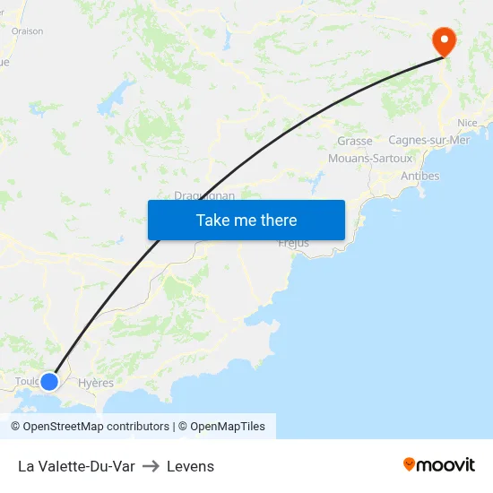 La Valette-Du-Var to Levens map