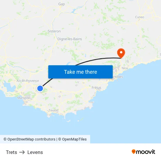 Trets to Levens map