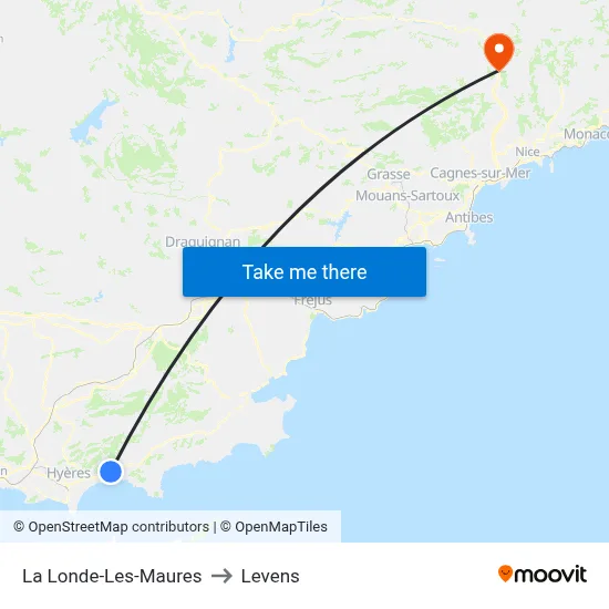La Londe-Les-Maures to Levens map