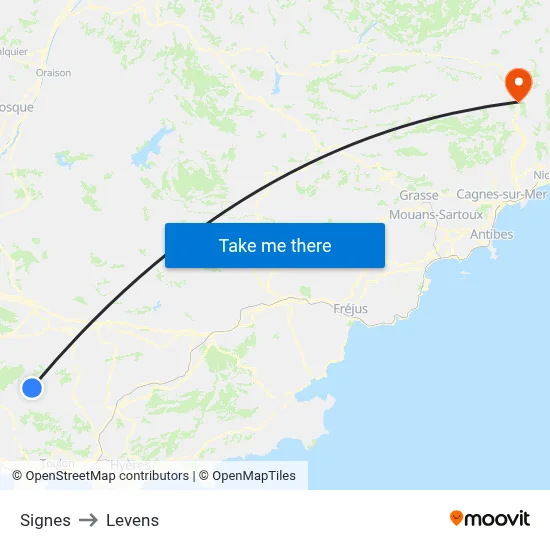 Signes to Levens map