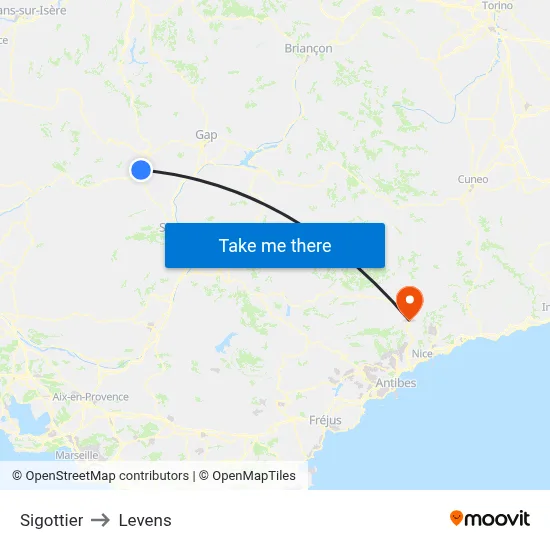 Sigottier to Levens map