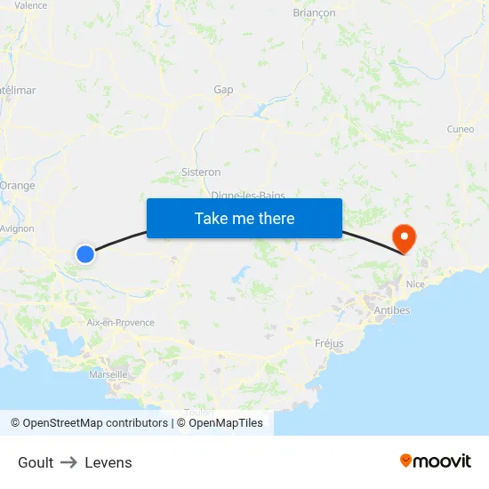 Goult to Levens map