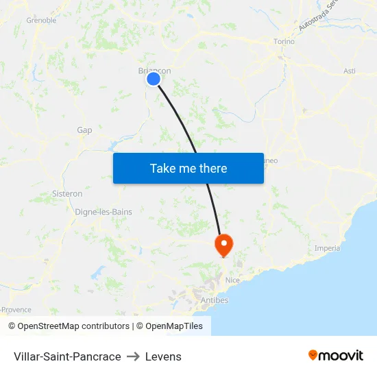 Villar-Saint-Pancrace to Levens map