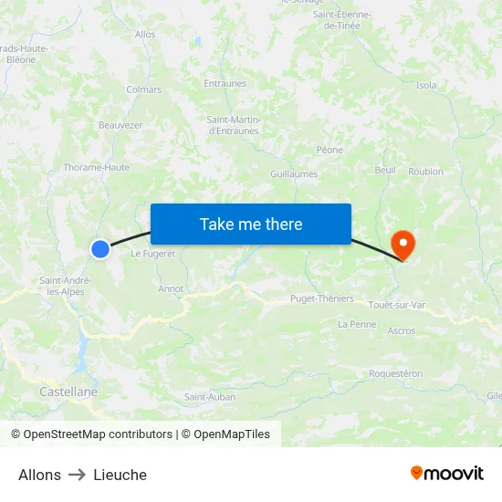 Allons to Lieuche map