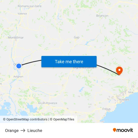 Orange to Lieuche map
