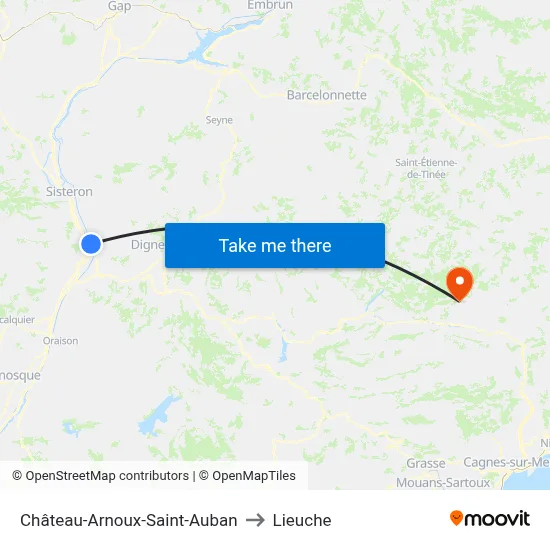 Château-Arnoux-Saint-Auban to Lieuche map