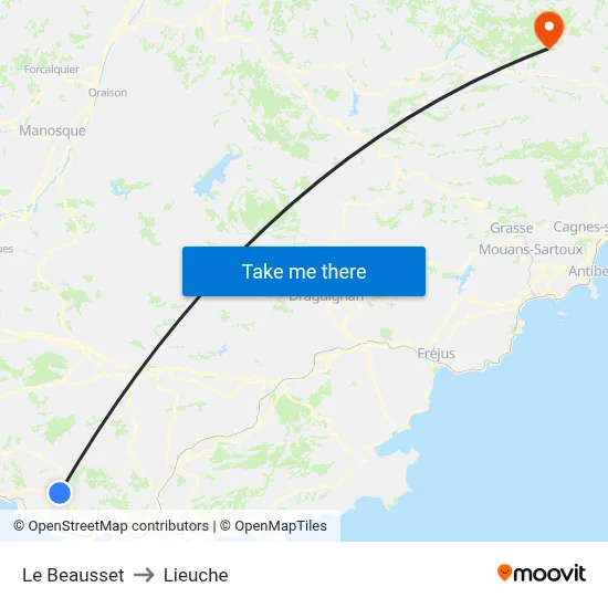 Le Beausset to Lieuche map