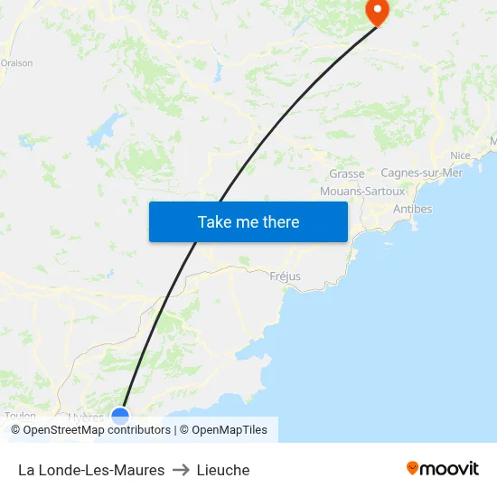 La Londe-Les-Maures to Lieuche map