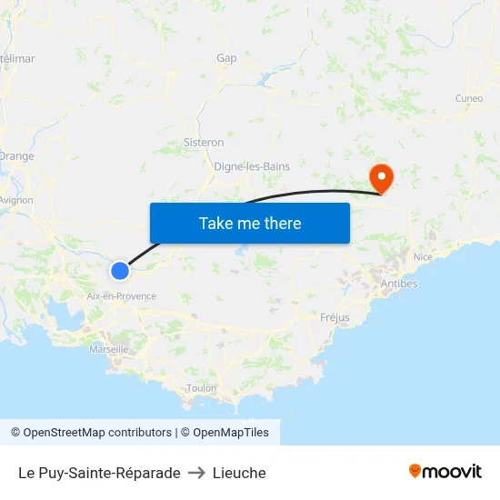 Le Puy-Sainte-Réparade to Lieuche map