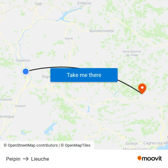 Peipin to Lieuche map