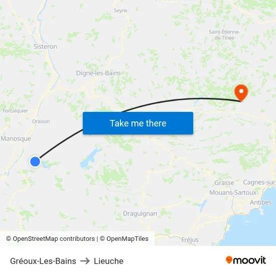 Gréoux-Les-Bains to Lieuche map