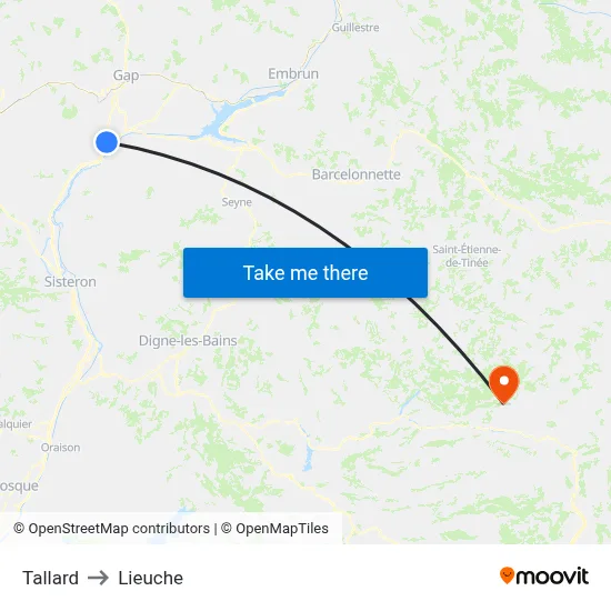 Tallard to Lieuche map