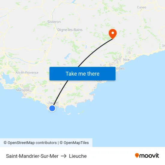 Saint-Mandrier-Sur-Mer to Lieuche map
