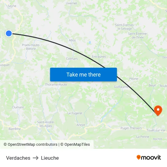 Verdaches to Lieuche map
