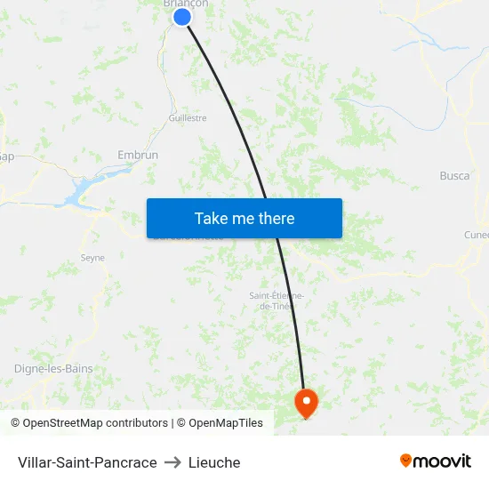 Villar-Saint-Pancrace to Lieuche map