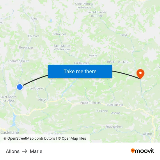 Allons to Marie map