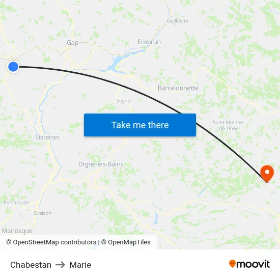 Chabestan to Marie map