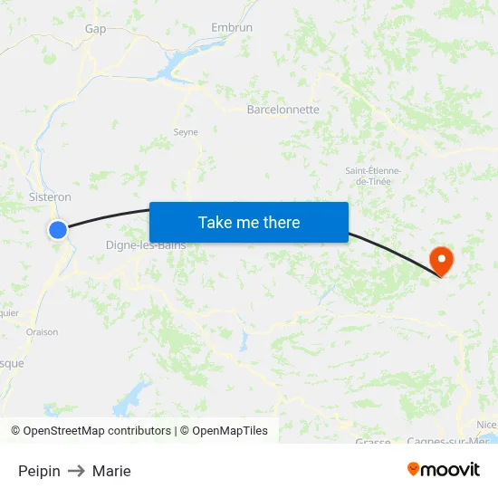 Peipin to Marie map
