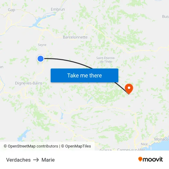 Verdaches to Marie map