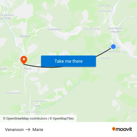 Venanson to Marie map