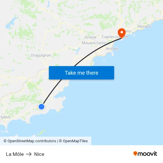 La Môle to Nice map