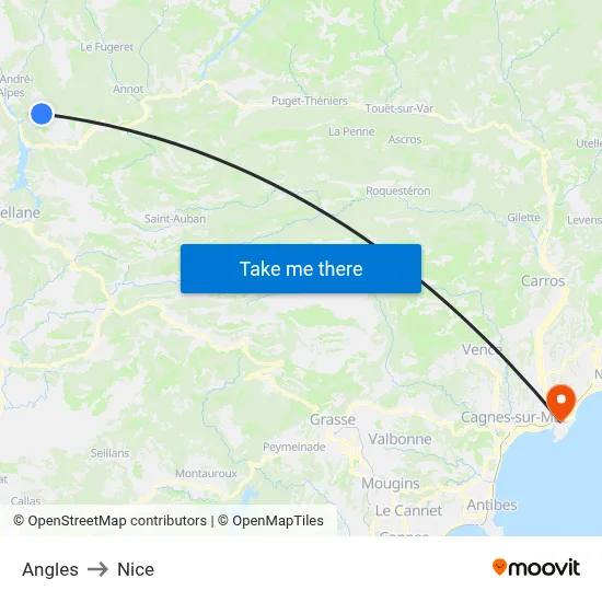 Angles to Nice map