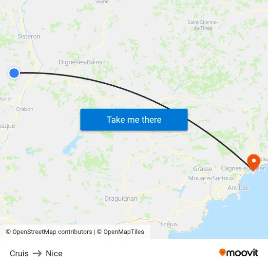 Cruis to Nice map
