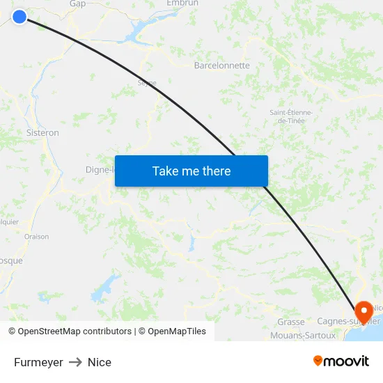 Furmeyer to Nice map