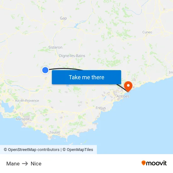 Mane to Nice map