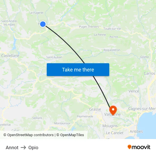 Annot to Opio map