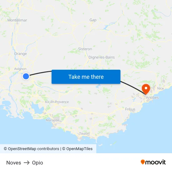 Noves to Opio map