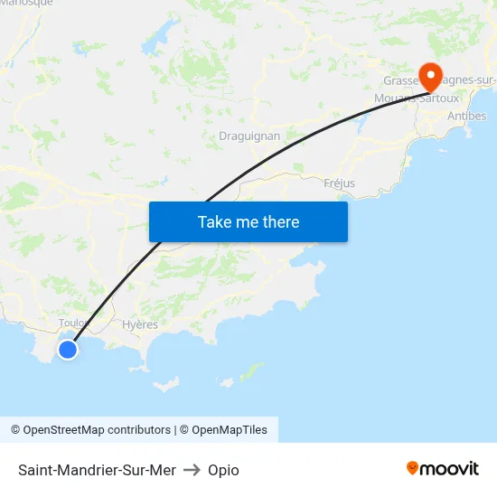 Saint-Mandrier-Sur-Mer to Opio map