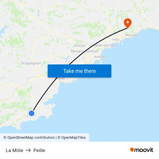 La Môle to Peille map