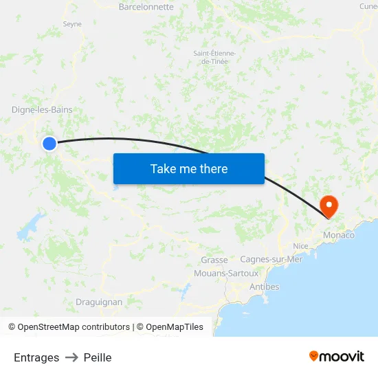 Entrages to Peille map