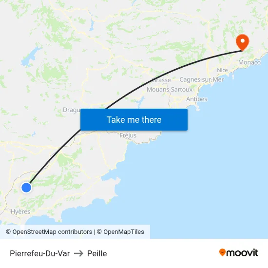 Pierrefeu-Du-Var to Peille map