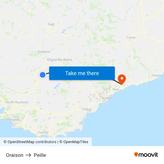 Oraison to Peille map