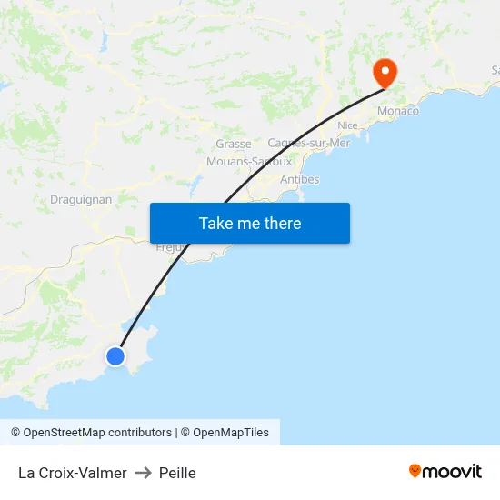 La Croix-Valmer to Peille map