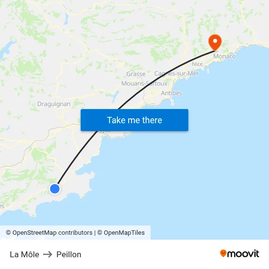 La Môle to Peillon map