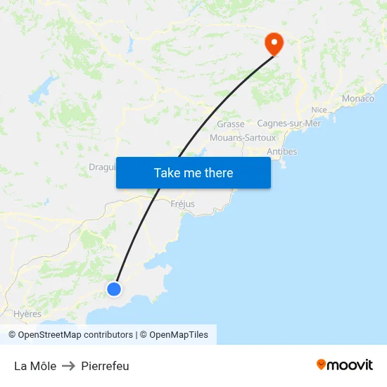 La Môle to Pierrefeu map