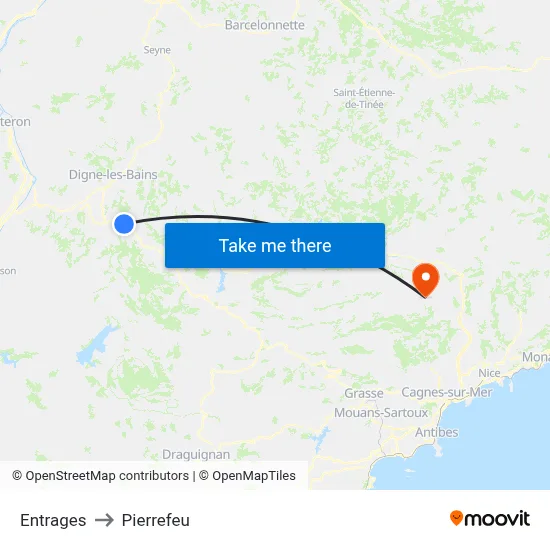 Entrages to Pierrefeu map