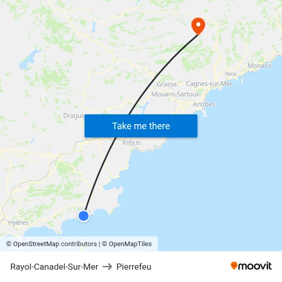 Rayol-Canadel-Sur-Mer to Pierrefeu map