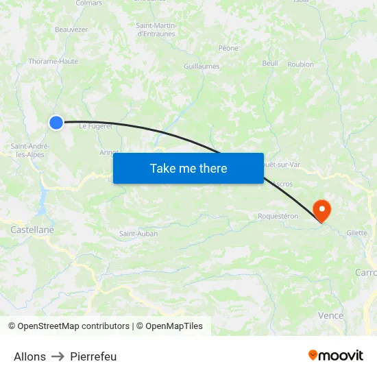 Allons to Pierrefeu map