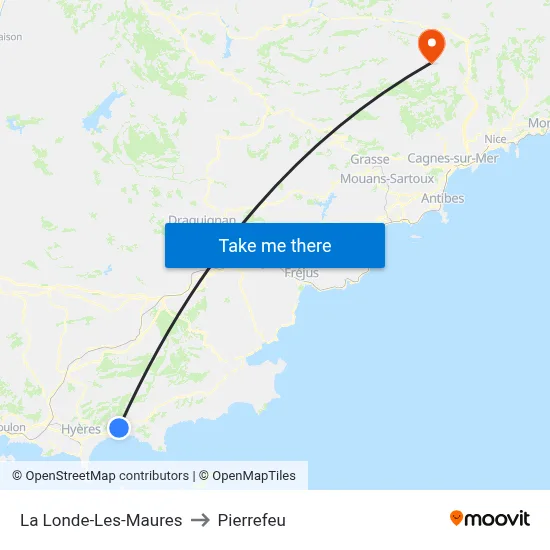 La Londe-Les-Maures to Pierrefeu map