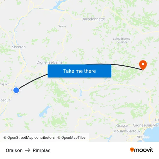Oraison to Rimplas map
