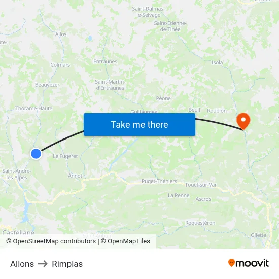 Allons to Rimplas map