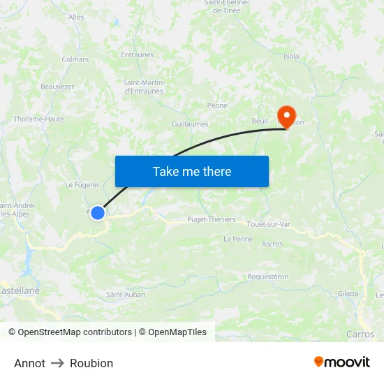 Annot to Roubion map