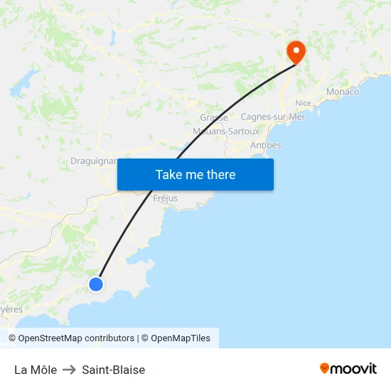 La Môle to Saint-Blaise map