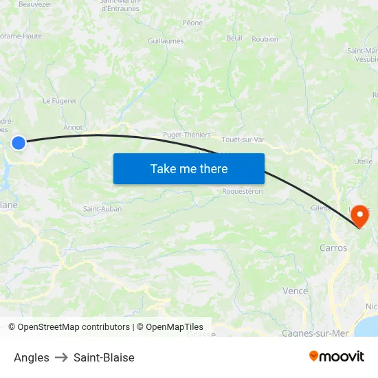 Angles to Saint-Blaise map